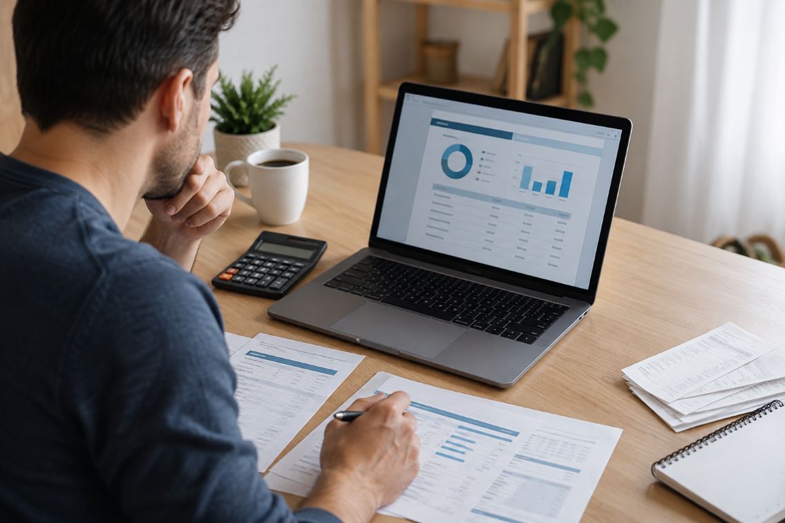 reviewing a personal monthly budget